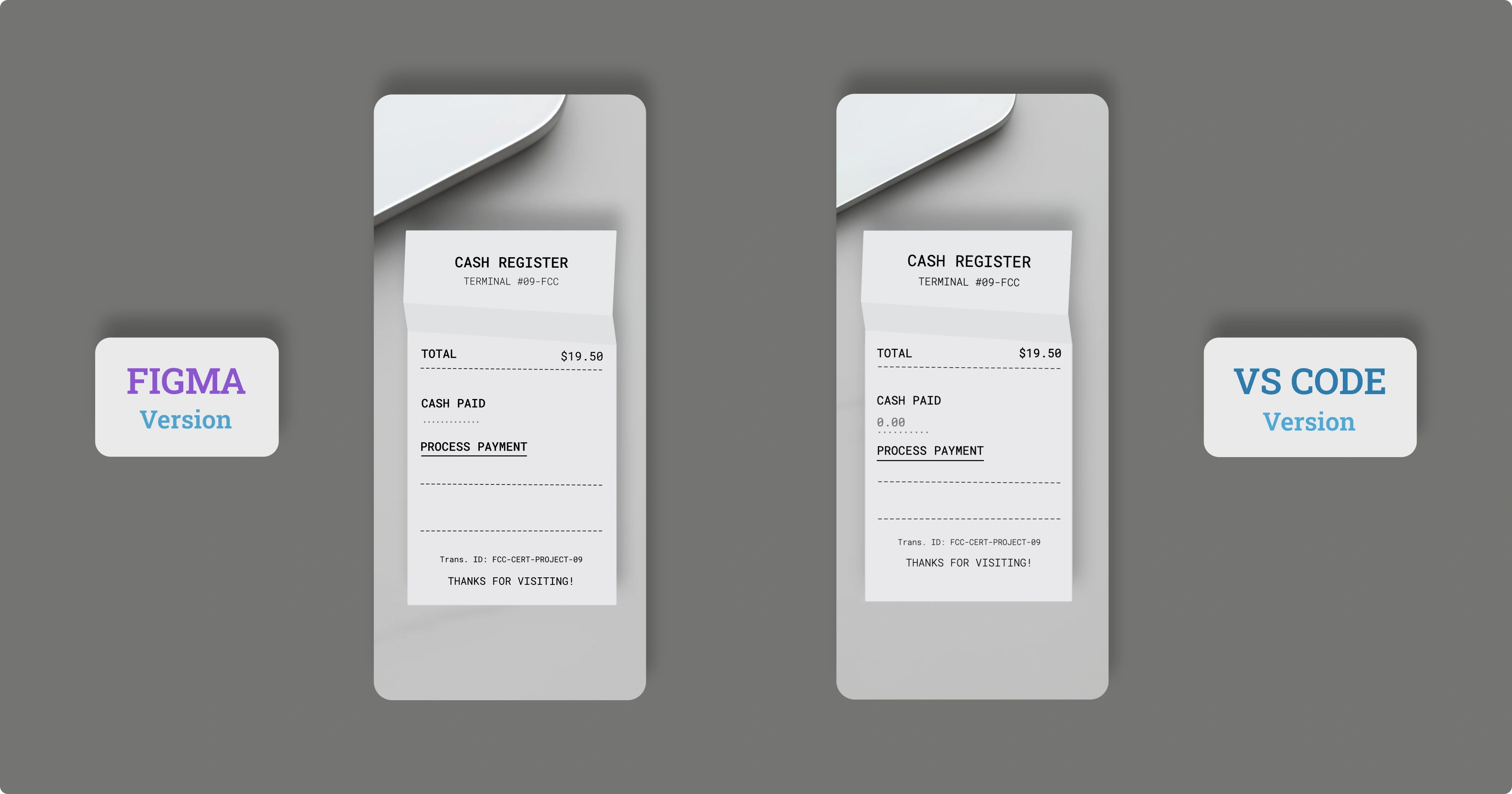 Cash Register Project Mobile UI Preview