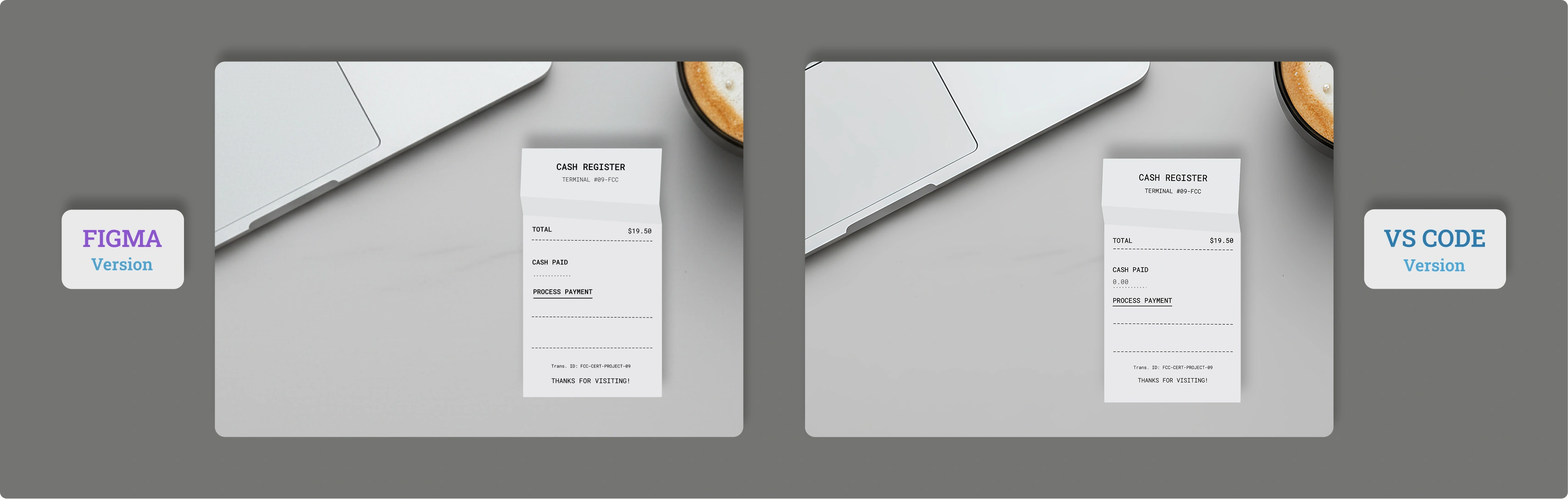 Cash Register Project Mobile UI Preview