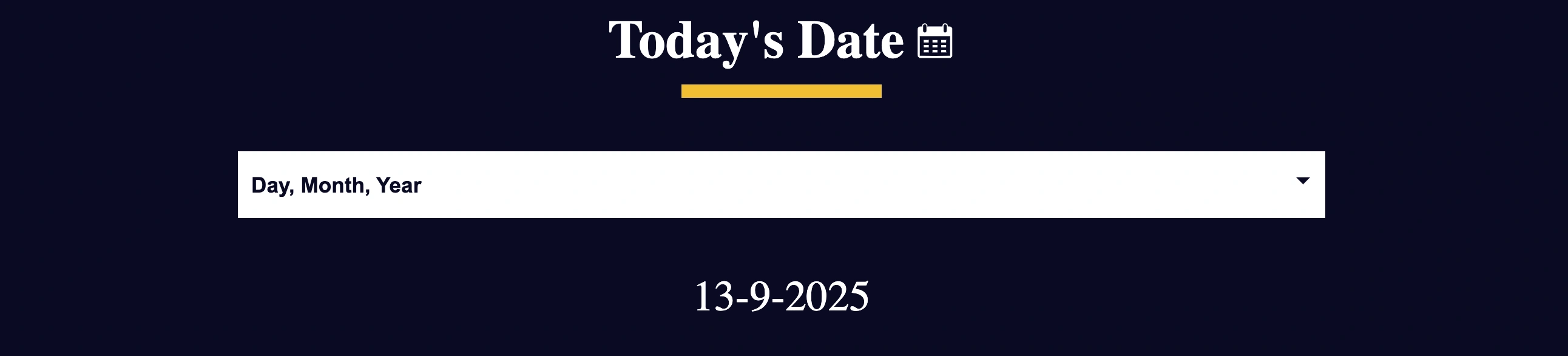 Date Formatter Project Preview - Day, Month, Year Screenshot