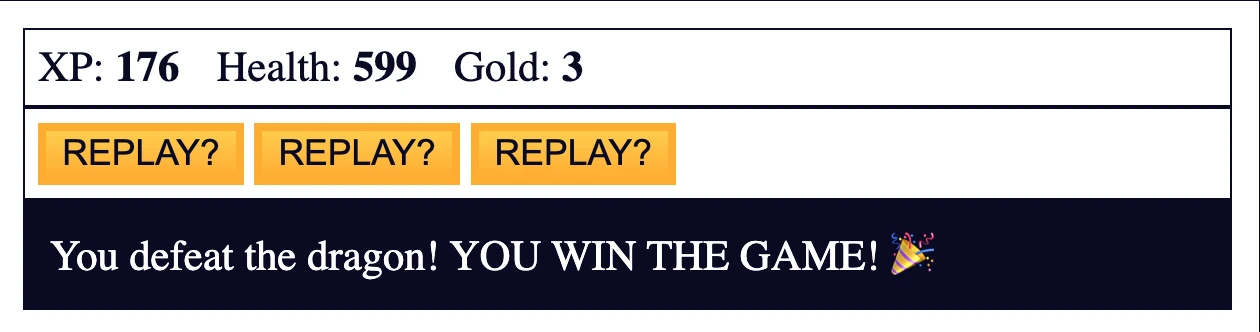 Role Playing Game Project Preview - You defeat the dragon, you win the game