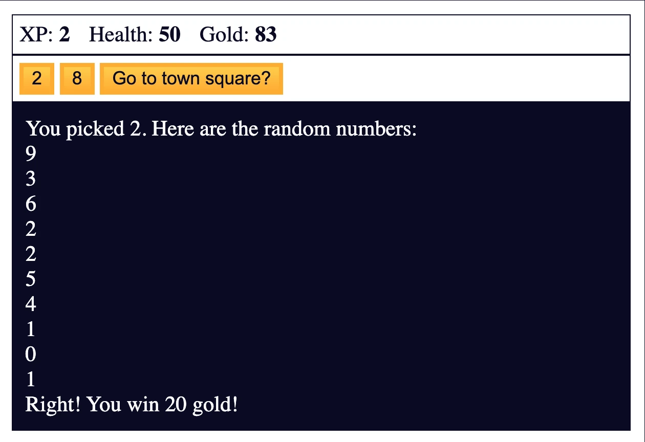 Role Playing Game Project Preview - You win