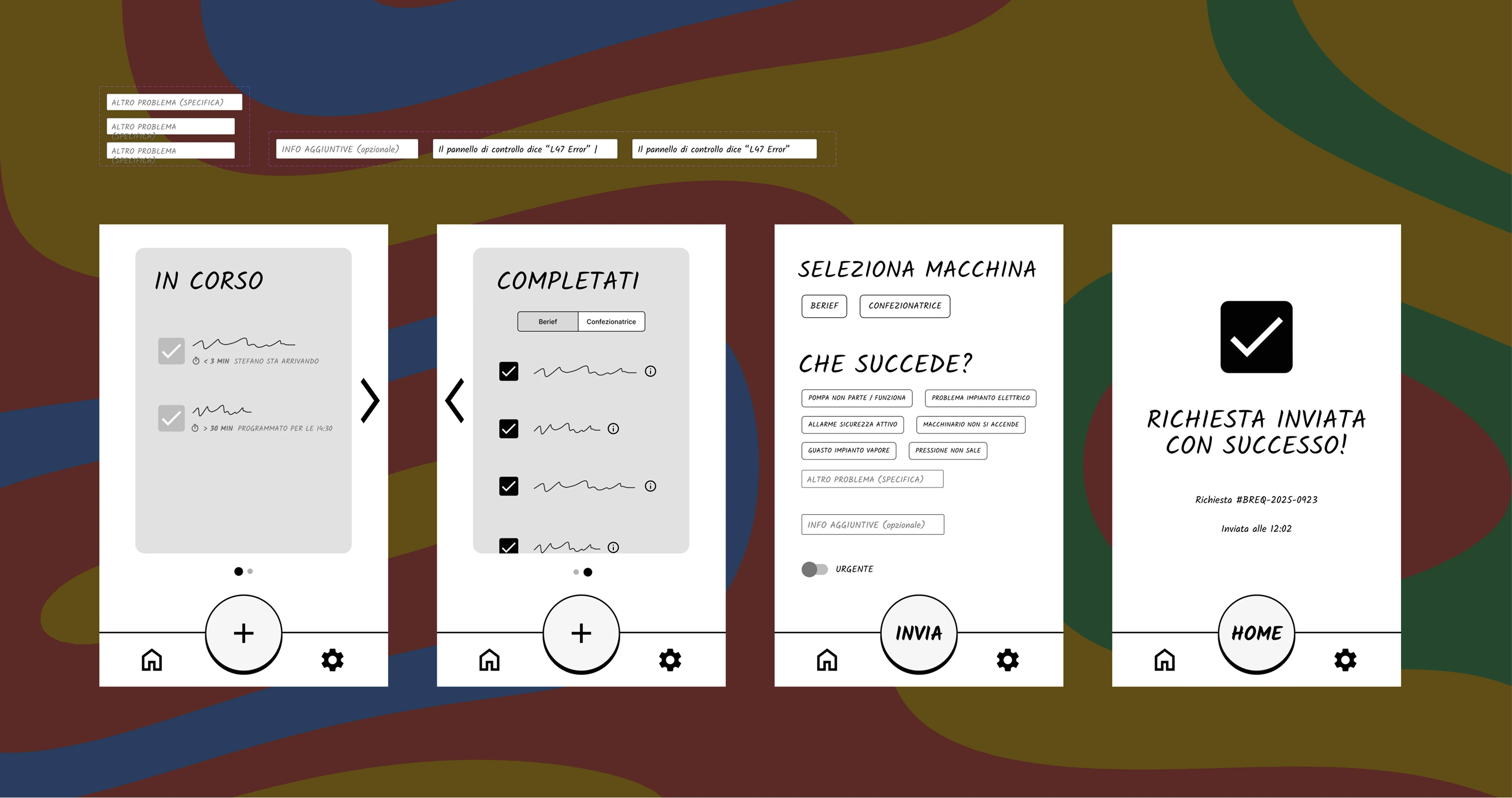 Interfaccia Low Fidelity Material Design