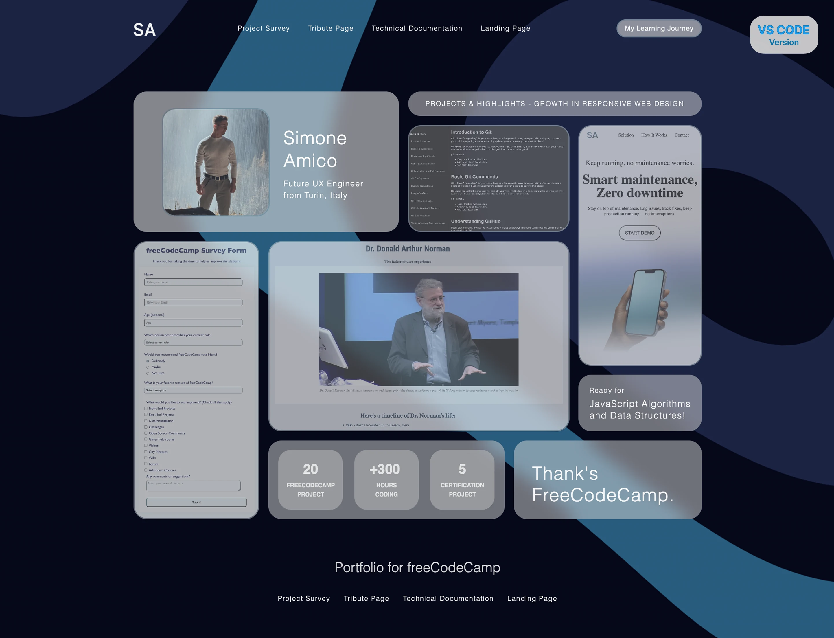 Anteprima Personal Portfolio Project Visual Studio Code Version