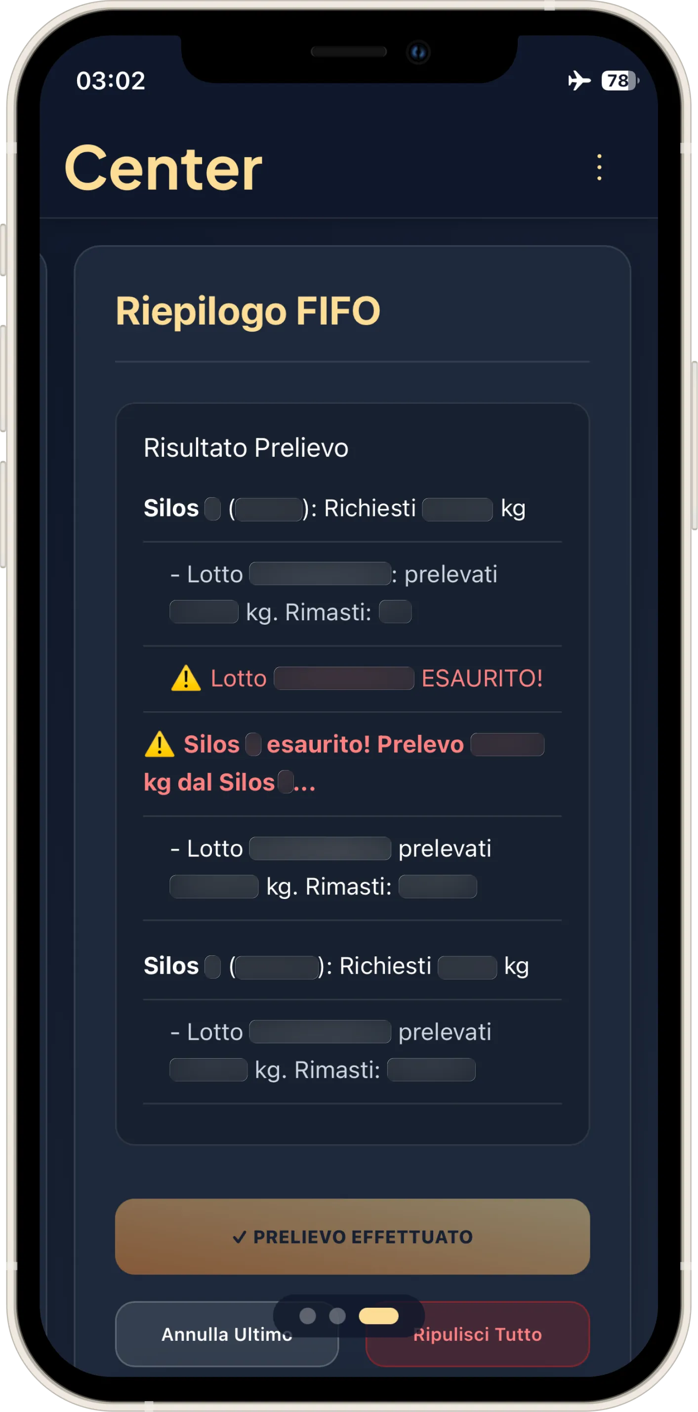 Il cuore algoritmico del sistema: il log FIFO mostra la logica decisionale automatica e gli avvisi di sicurezza