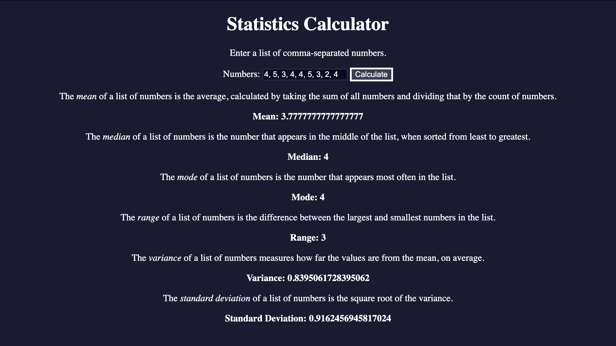 Esempio pratico della calcolatrice statistica mentre analizza i dati di un sondaggio di soddisfazione utente (UX)